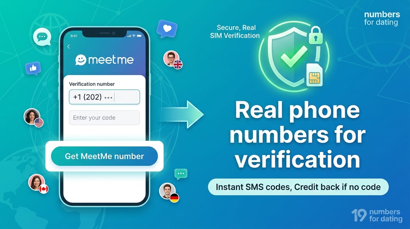 Numbers for Datingの番号を入力したMeetMeの認証画面