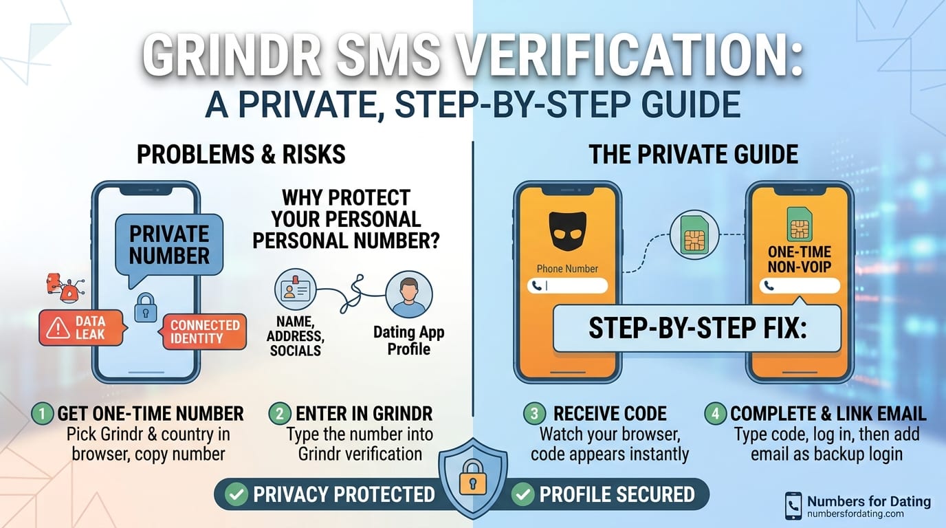 Grindr phone verification screen